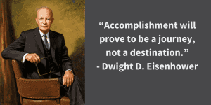 president quote by Dwight D Eisenhower with picture of him