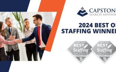 Capstone Search Advisors Wins ClearlyRated’s 2024 Best Of Staffing Client And Talent For The 9th Consecutive Year