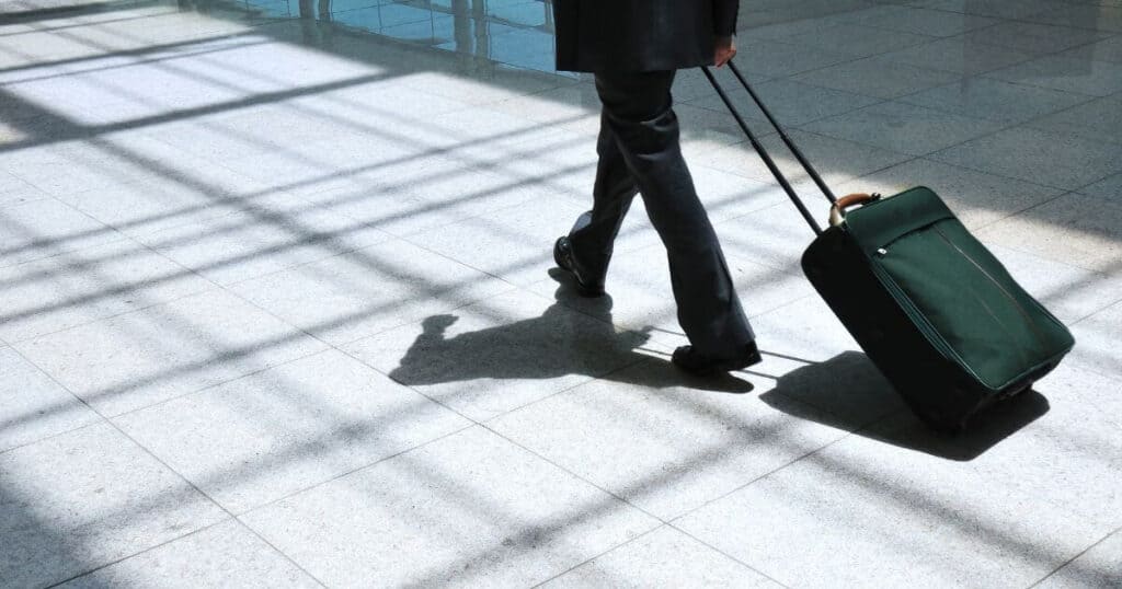 engineer traveling in airport for business trip